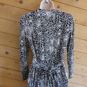 Brown Cream Silk Dress Faux - Wrap by Diane von Furstenberg main image 0